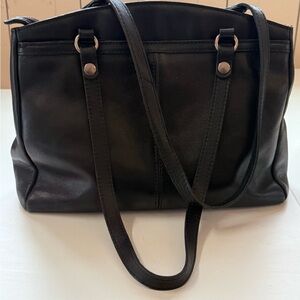 Patricia Nash Poppy Tote Black Leather Shoulder Bag